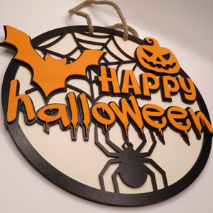 Halloween ajtódísz 25 cm - többrétegű - otthon & életmód - dekoráció - halloween - halloweeni ajtódíszek és ablakdíszek - Meska.hu
