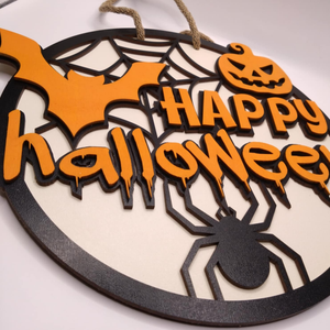 Halloween ajtódísz 25 cm - többrétegű - otthon & életmód - dekoráció - halloween - halloweeni ajtódíszek és ablakdíszek - Meska.hu