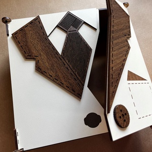 Nyakkendő mintás ajándék doboz  - esküvő - emlék & ajándék - doboz - Meska.hu