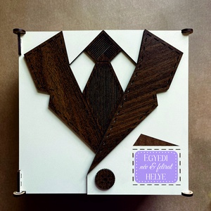 Nyakkendő mintás ajándék doboz  - esküvő - emlék & ajándék - doboz - Meska.hu