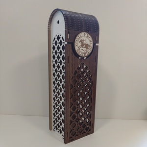 Boros doboz, bortartó - lézervágott, gravírozott boros doboz egyedi mintával - otthon & életmód - konyhafelszerelés, tálalás - italos kellékek - boros díszdoboz - Meska.hu