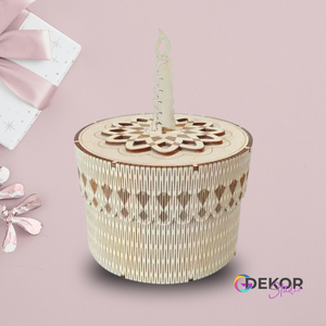 Öröktorta - csipkés, lézervágott, torta formájú ajándékdoboz, Otthon & Életmód, Papír, írószer, Ajándékozás kellékei, Ajándékkísérő, Famegmunkálás, Gravírozás, pirográfia, MESKA