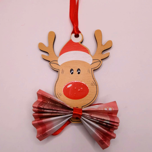 Karácsonyi pénzátadó dísz - UV nyomott mintával - rénszarvas, Karácsony, Karácsonyi lakásdekoráció, Karácsonyfadíszek, , MESKA