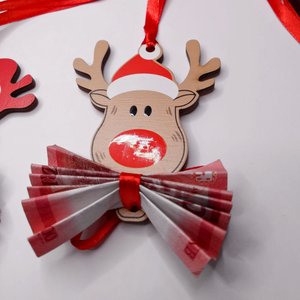 Karácsonyi pénzátadó dísz - UV nyomott mintával - rénszarvas - karácsony - karácsonyi lakásdekoráció - karácsonyfadíszek - Meska.hu