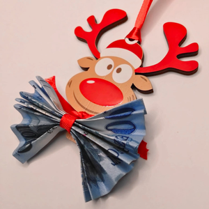 Karácsonyi pénzátadó dísz - UV nyomott mintával - rénszarvas - karácsony - karácsonyi lakásdekoráció - karácsonyfadíszek - Meska.hu