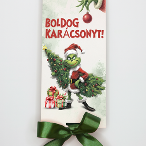 Grincses karácsonyi UV nyomott pénzátadó doboz, Karácsony, Karácsonyi ajándékozás, Karácsonyi ajándékcsomagolás, Famegmunkálás, MESKA