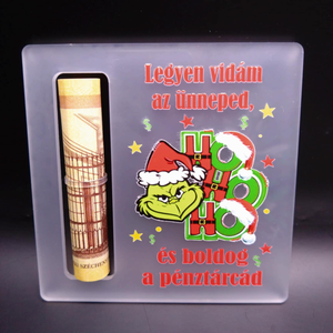 Grincses akril, UV nyomott pénzátadó, Karácsony, Karácsonyi lakásdekoráció, Karácsonyfadíszek, Mindenmás, MESKA