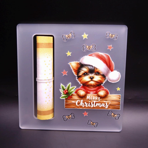 Karácsonyi, UV nyomott akril pénzátadó - Yorkie, Karácsony, Karácsonyi lakásdekoráció, Karácsonyfadíszek, Mindenmás, MESKA