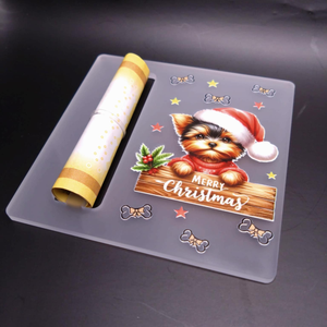 Karácsonyi, UV nyomott akril pénzátadó - Yorkie - karácsony - karácsonyi lakásdekoráció - karácsonyfadíszek - Meska.hu