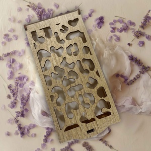 Leopárd mintás Pénzátadó doboz , Otthon & Életmód, Papír, írószer, Ajándékozás kellékei, Pénzátadó doboz, Famegmunkálás, Gravírozás, pirográfia, MESKA