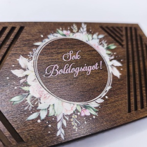 Sok boldogságot UV nyomott pénzátadó doboz - otthon & életmód - papír, írószer - ajándékozás kellékei - pénzátadó doboz - Meska.hu