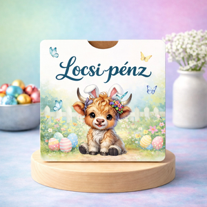 Egyszerű, zsebes húsvéti Locsipénz átadó - Boci, Ünnepi díszek, dekorációk, Húsvéti díszek és dekorációk, Húsvéti pénzátadó, Famegmunkálás, MESKA
