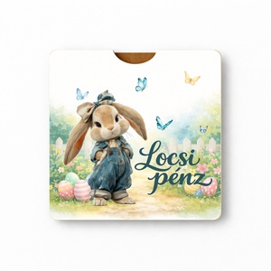 Egyszerű, zsebes húsvéti Locsipénz átadó - Nyuszi - ünnepi díszek, dekorációk - húsvéti díszek és dekorációk - húsvéti pénzátadó - Meska.hu
