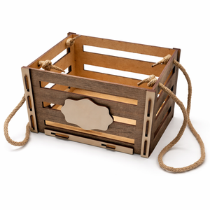 Rusztikus fa ajándékkosár - ünnepi díszek, dekorációk - húsvéti díszek és dekorációk - húsvéti kosár - Meska.hu