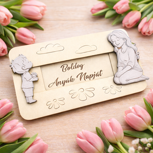Csúsztatható fa ajándékkártya átadó kedves üzenettel - Anyák, Mamák napjára - otthon & életmód - papír, írószer - ajándékozás kellékei - pénzátadó doboz - Meska.hu