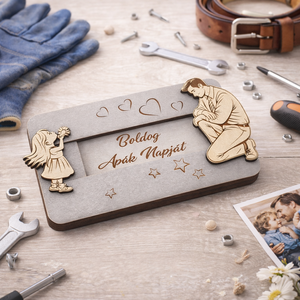 Csúsztatható fa ajándékkártya átadó kedves üzenettel - Apák, Papák napjára - otthon & életmód - papír, írószer - ajándékozás kellékei - pénzátadó doboz - Meska.hu