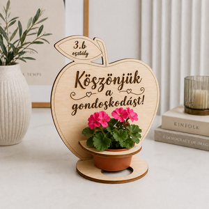 Köszönjük a gondoskodást! � egyedi fa virágtartó pedagógusoknak - Meska.hu