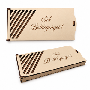 AKCIÓ! Sok Boldogságot lézer-gravírozott pénzátadó doboz - Meska.hu