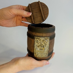 Old Toby pipafüves hordó, asztali dekoráció, Gyűrűk Ura, Tolkien, Hobbit, szülinapi ajándék, Gandalf, Frodo, Bilbo - otthon & életmód - dekoráció - asztal és polc dekoráció - asztaldísz - Meska.hu