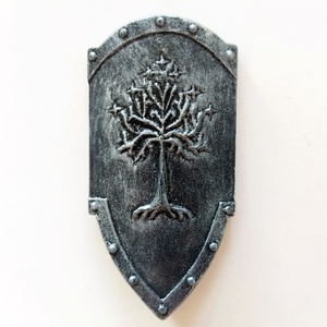 Mória kapuja (fekete), Zsáklak, Rohan mágnes (nagy), Gondor (szürke-ezüst), Lorien levél (2 db) - otthon & életmód - dekoráció - dísztárgy - Meska.hu