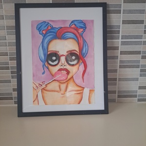 Nyalokas lany - művészet - grafika & illusztráció - művészi nyomat - Meska.hu