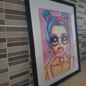 Nyalokas lany - művészet - grafika & illusztráció - művészi nyomat - Meska.hu