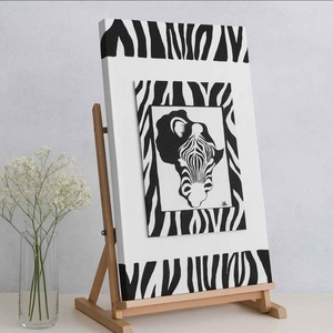 Zebra � egyedi, kézzel festett design falitárgy, Otthon & Életmód, Dekoráció, Kép & Falikép, Poszter, Festészet, Fotó, grafika, rajz, illusztráció, MESKA