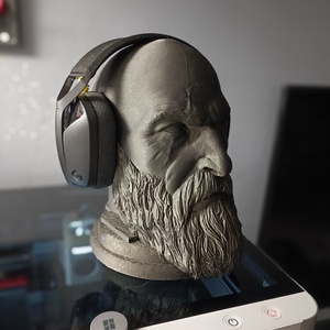 God of War Kratos fej, fejhallgató tartó, dísz - esküvő - dekoráció - asztaldísz - Meska.hu