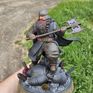 Gimli a törp, A gyűrűk ura karakter, resin szobor, kézzel festve - otthon & életmód - dekoráció - asztal és polc dekoráció - könyvszobor - Meska.hu