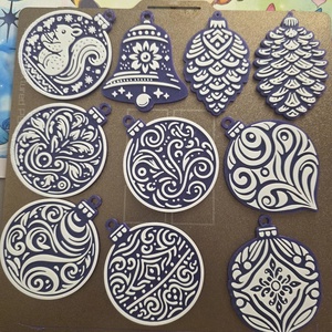 Karácsonyfadísz szett  lila-fehér 3D nyomtatott (10 db), Karácsony, Karácsonyi lakásdekoráció, Karácsonyfadíszek, Mindenmás, MESKA