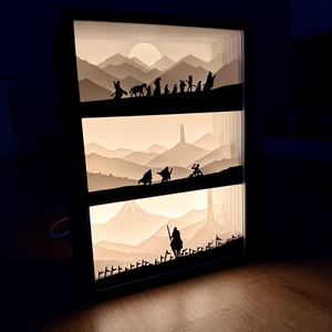 A Gyűrűk Ura shadow box lámpa - 3D Nyomtatott - otthon & életmód - lámpa - asztali lámpa - Meska.hu