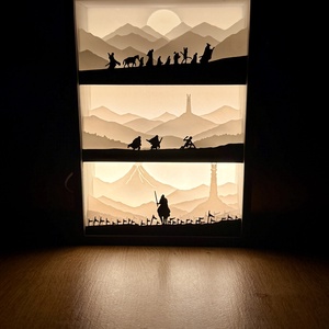 A Gyűrűk Ura shadow box lámpa - 3D Nyomtatott - otthon & életmód - lámpa - asztali lámpa - Meska.hu
