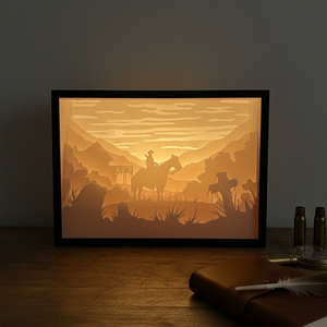 Red Dead Redemption shadow box lámpa- 3D Nyomtatott - Meska.hu