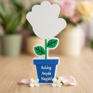 "Örök Virág" – Tenyérlenyomatos Anyák Napi Emlékőrző, Otthon & Életmód, Virágdekoráció, Virágdíszek, Asztali virágdísz, Mindenmás, Keresed a legtökéletesebb Anyák napi vagy Nagymama napi ajándékot, ami nem hervad el, és évek múltá..., MESKA