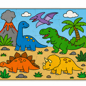 Festhető dinoszauruszos puzzle készlet  - játék & sport - puzzle - puzzle doboz - Meska.hu