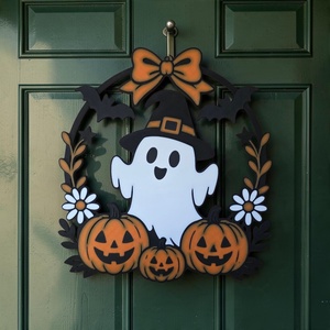 Szellemes halloweeni ajtódísz - Meska.hu