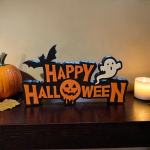 Happy Halloween feliratos asztali dísz - Meska.hu