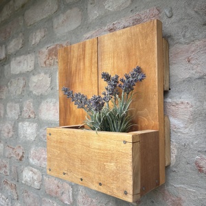 Új Handmade/Kézműves raklap fa Házszámtábla kis virágtartóval - otthon & életmód - ház & kert - házszám - Meska.hu