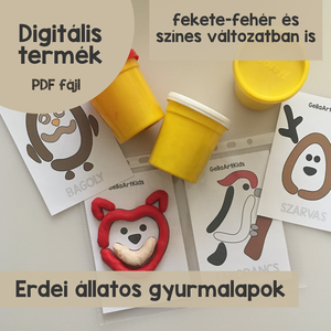 Erdei állatos gyurmalap (nyomtatható) - Meska.hu