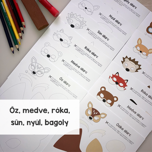 DIY Erdei állatos álarcok (nyomtatható) - ruha & divat - jelmez & álarc - álarc - Meska.hu