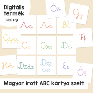 Magyar írott ABC kártya szett (nyomtatható) - Meska.hu