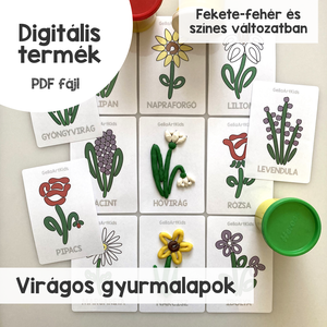 Virágos gyurmalap (nyomtatható) - Meska.hu
