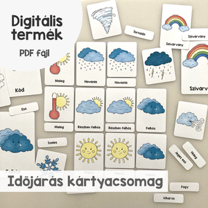 Időjárás kártyacsomag - 3 részes Montessori jellegű (nyomtatható) - Meska.hu
