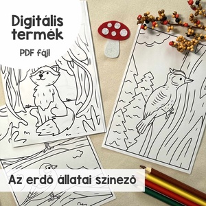 Az erdő állatai színező csomag (nyomtatható) - Meska.hu