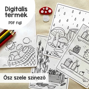 Ősz szele színező csomag (nyomtatható) - művészet - grafika & illusztráció - digitális - Meska.hu