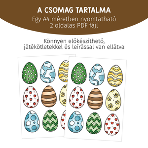 Húsvéti tojások kártyajáték (nyomtatható) - játék & sport - készségfejlesztő és logikai játék - memória játékok - Meska.hu