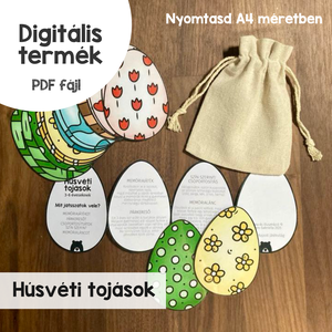 Húsvéti tojások kártyajáték (nyomtatható) - játék & sport - készségfejlesztő és logikai játék - memória játékok - Meska.hu