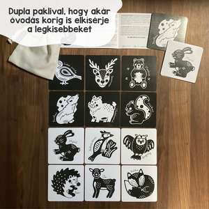 Kontraszt kártya - Erdei állatok - játék & sport - babalátogató ajándékcsomag - Meska.hu