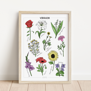 Virágos poszter csomag (2 db A4 poszter) - otthon & életmód - dekoráció - kép & falikép - poszter - Meska.hu