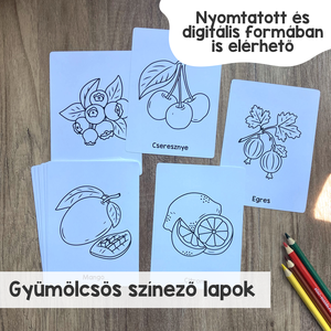 Gyümölcsös színező csomag (20 db) - Meska.hu